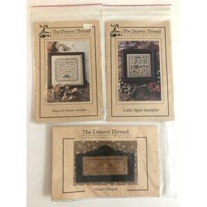 The Drawn Thread Cross Stitch Pattern Charms Lot 3 Peaceful House Sampler Spot